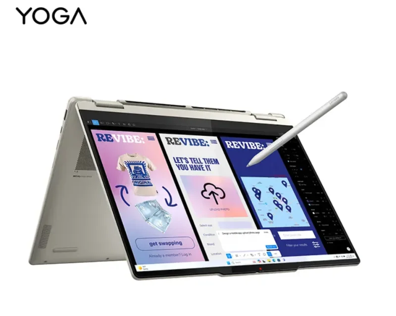 Ноутбук Lenovo Yoga 14 AI 2025 / Ultra 7 258V / 32 ГБ / 1 ТБ / OLED / Touch Screen / 360° / Золотой